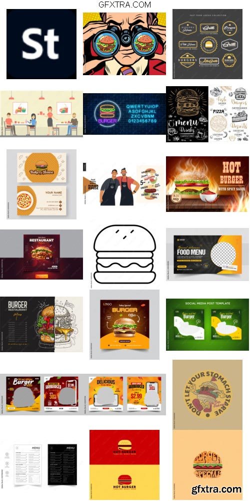 Burger Business  Menu Pack 30XAI