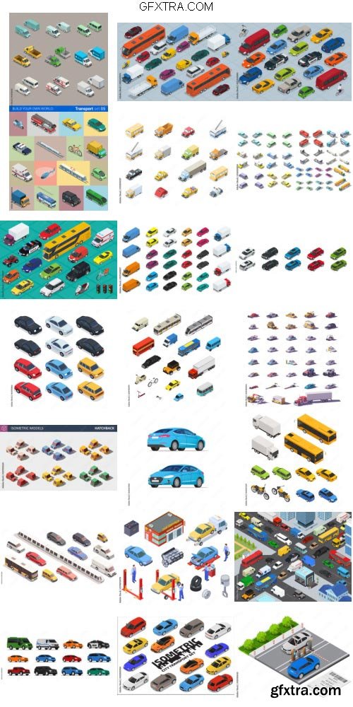 Isometric 3d Cars Pack 30xAI