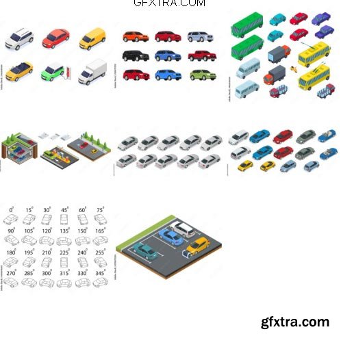 Isometric 3d Cars Pack 30xAI