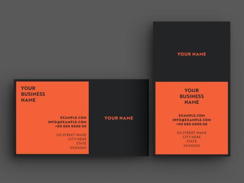 Black and Orange Business Card Layout 229966029