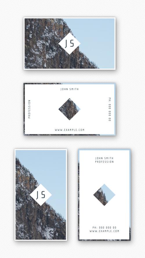 Business Card Layout Set with Image Backgrounds 295911000
