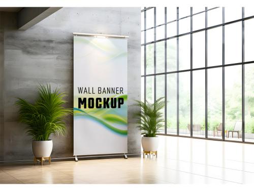 Wall Banner Mockup 588307195