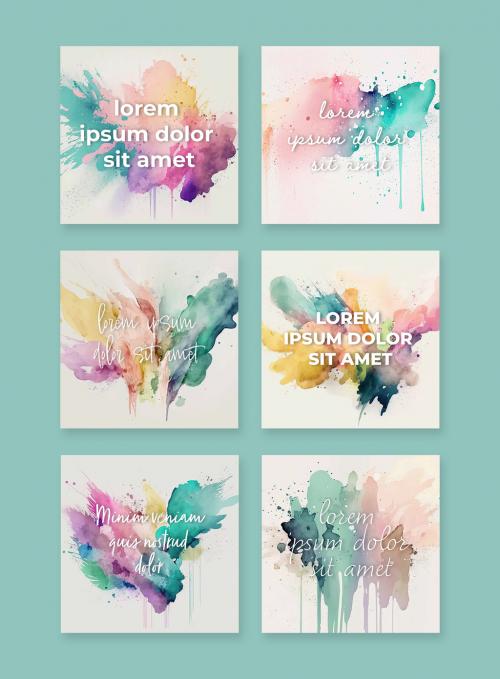 Quote Layouts With Abstract Watercolor Splashes With Generative AI 583820168