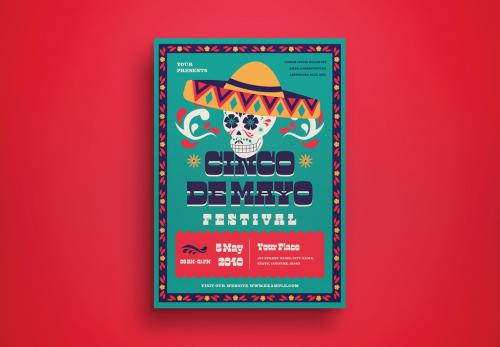 Tosca Flat Design Cinco de Mayo Flyer Layout 585618650