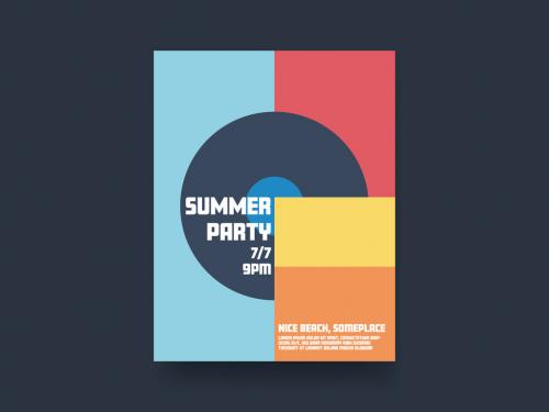 Summer Party Poster Template with Vinyl 585752456