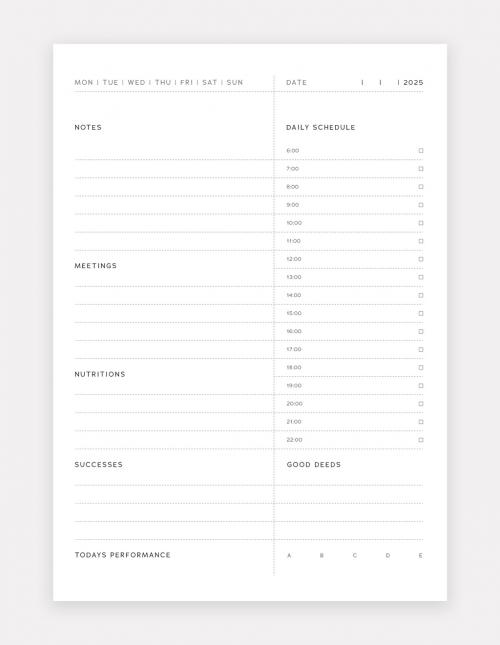 Planner Layout With Grey And White Accent 585752675