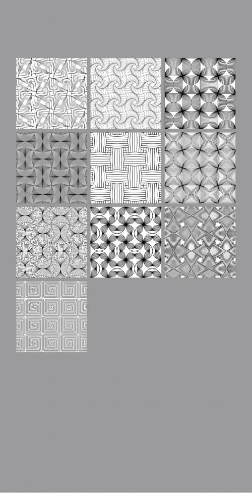 Seamless Pattern Collection with Simple Black and White Geometric Shapes 595613113