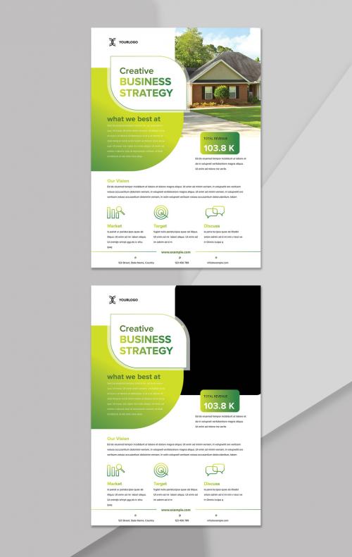 Business Flyer with Green Accents 581334872