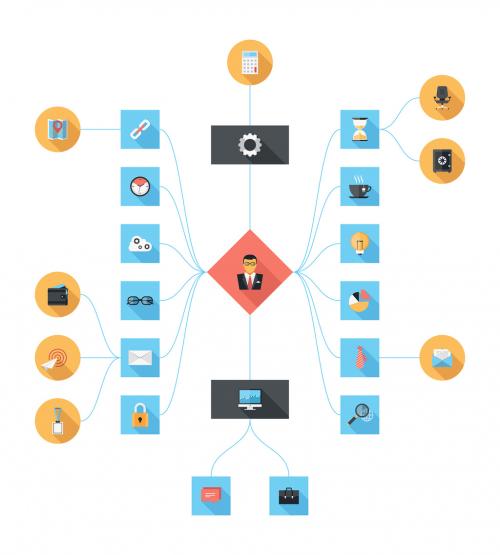 Colorful Business and Tech Flow Chart 142732735