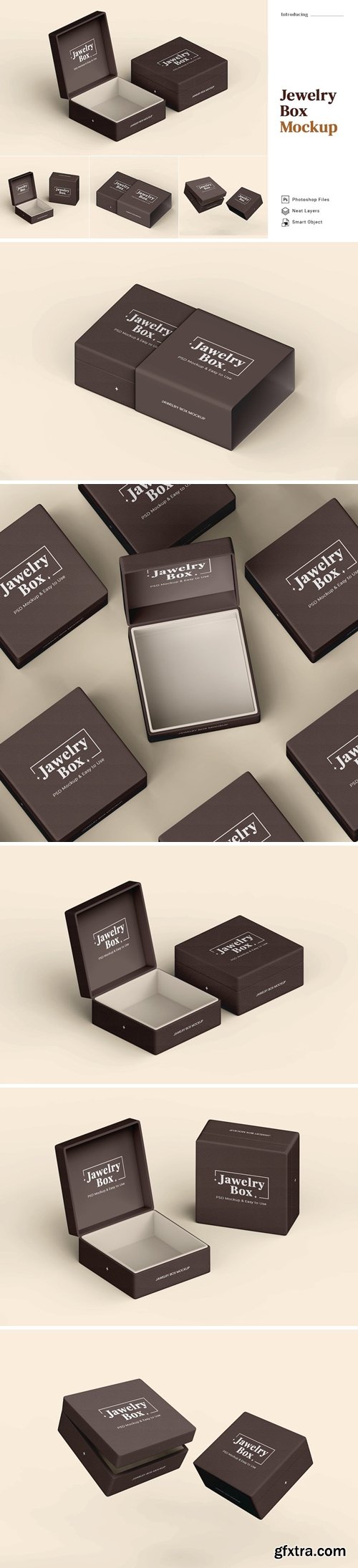 Jewelry Box Mockup 5 Views 2WMFL5L