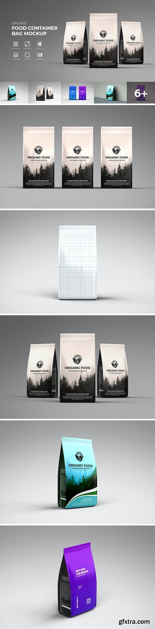 Organic Food Container Packaging Bag Mockup K6N5KWV