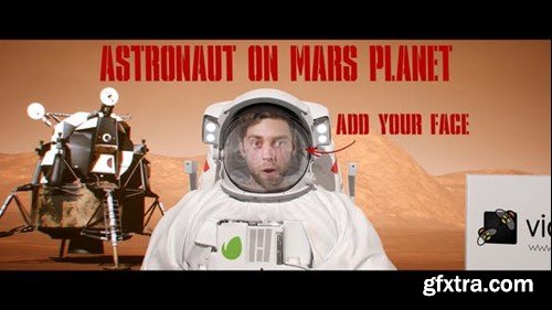 Videohive Astronaut with Flag on the Mars Planet 25961632