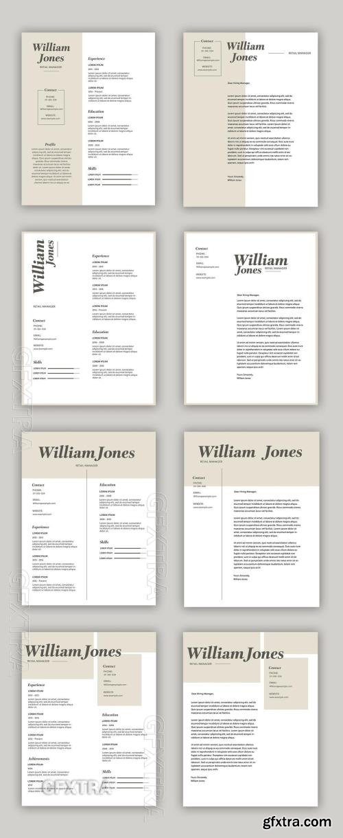 Neutral Resume Layout Set 305543172