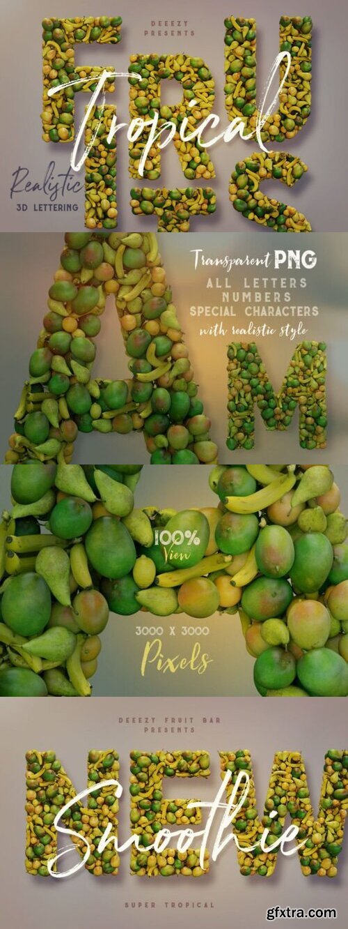 Fruits 3D Lettering