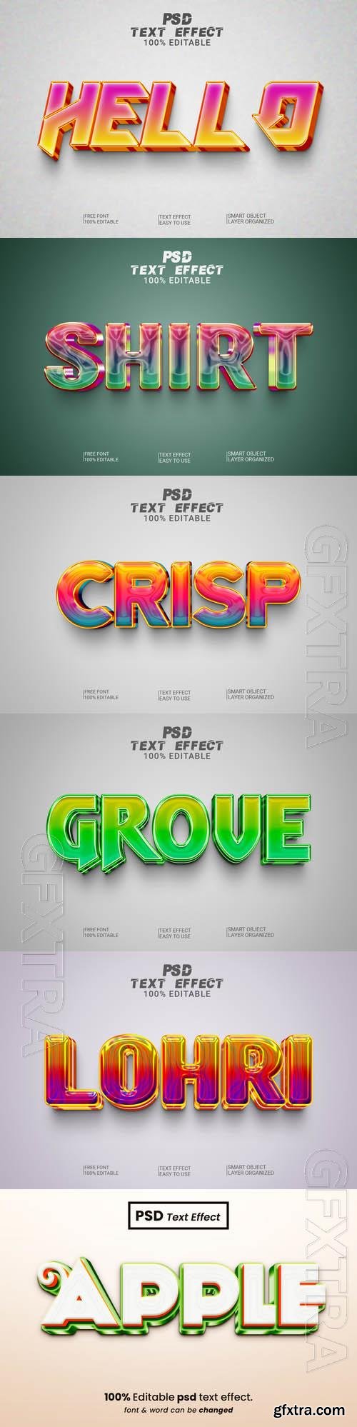 Psd style text effect editable set vol 439