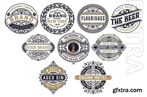 Set of 9 Vintage Logos and Badges vol 4