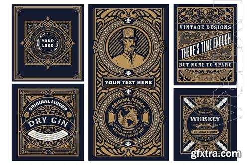 Set of 5 Vintage Labels for Packing vol 2