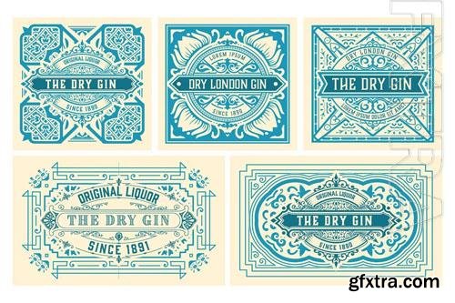 Set of 5 Vintage Labels for Packing vol 7