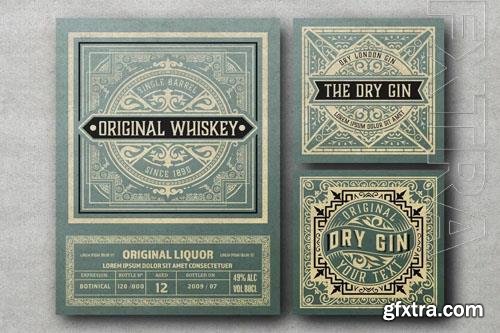 Set of 4 Vintage Labels for Packing vol 6