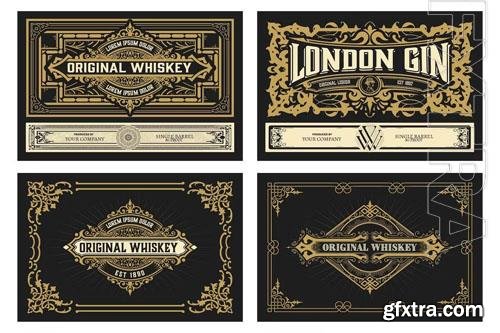 Set of 4 Vintage Labels for Packing vol 10