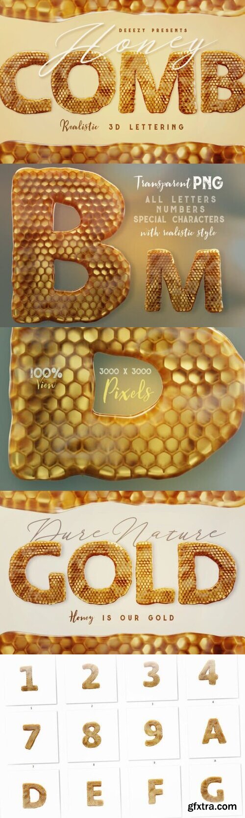 Honeycomb 3D Lettering