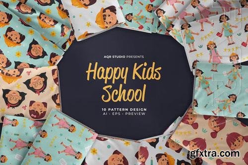 Happy Kids School - Seamless Pattern