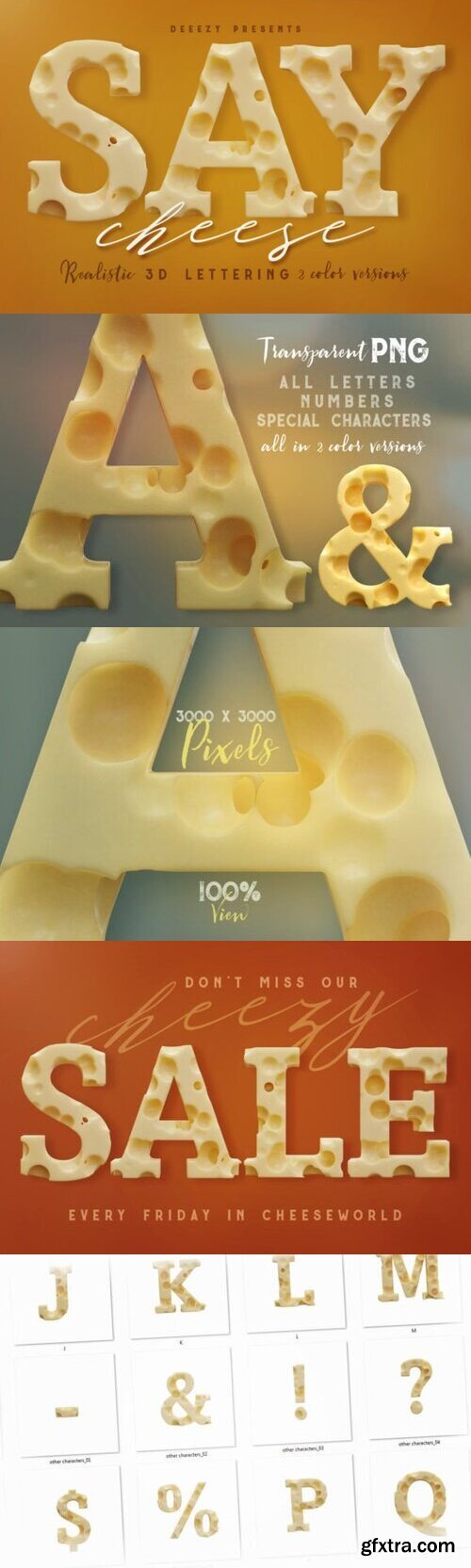 Cheese 3D Lettering