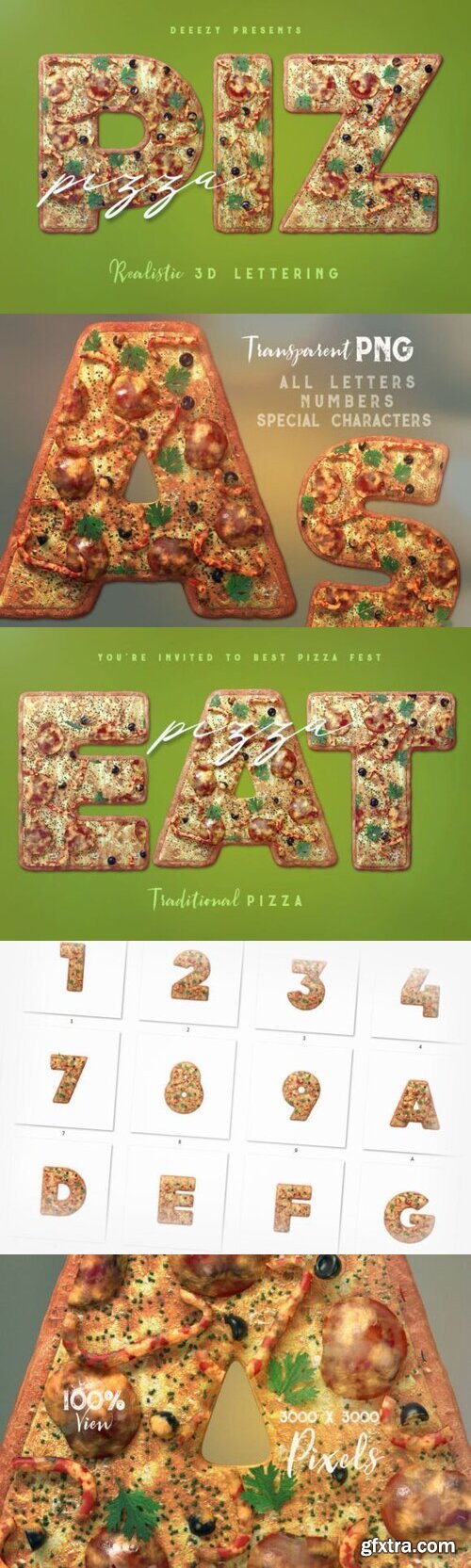 Pizza 3D Lettering