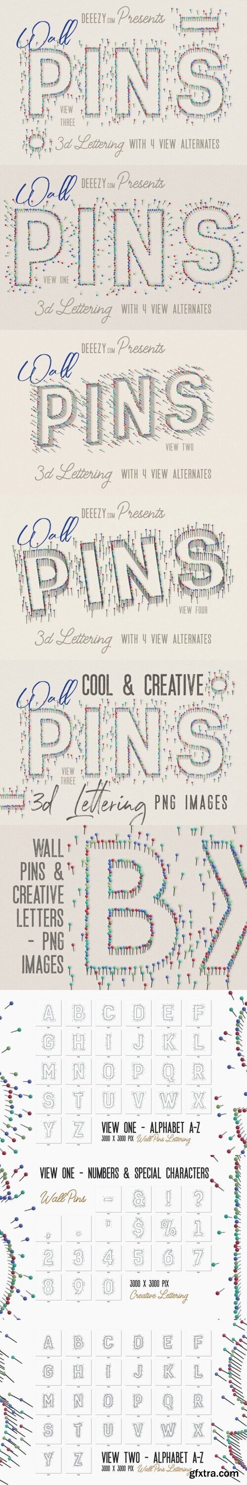 Wall Pins 3D Lettering