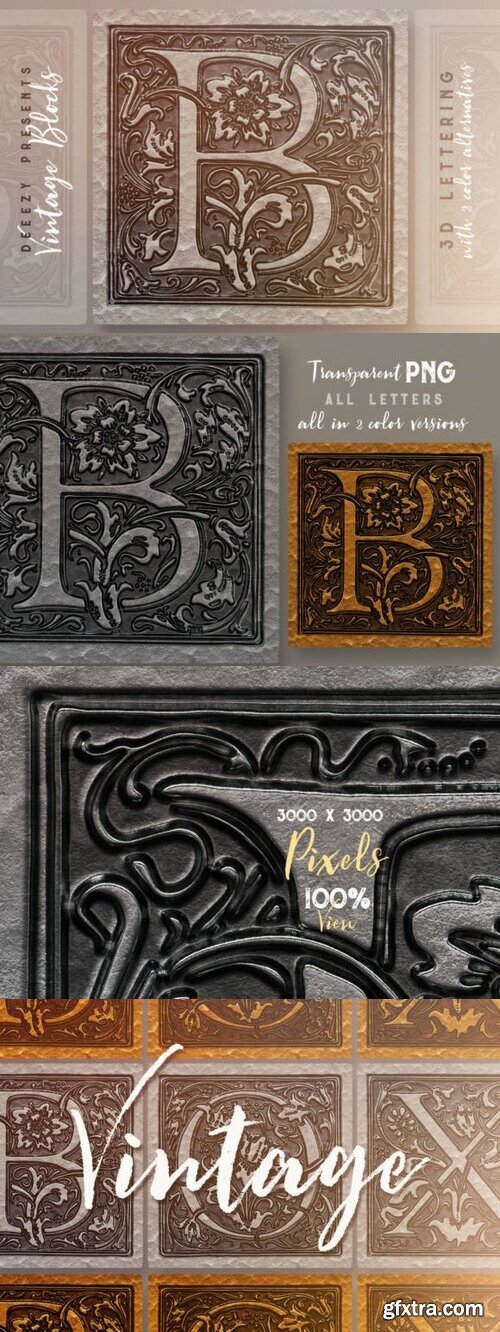 Vintage Blocks 3D Lettering