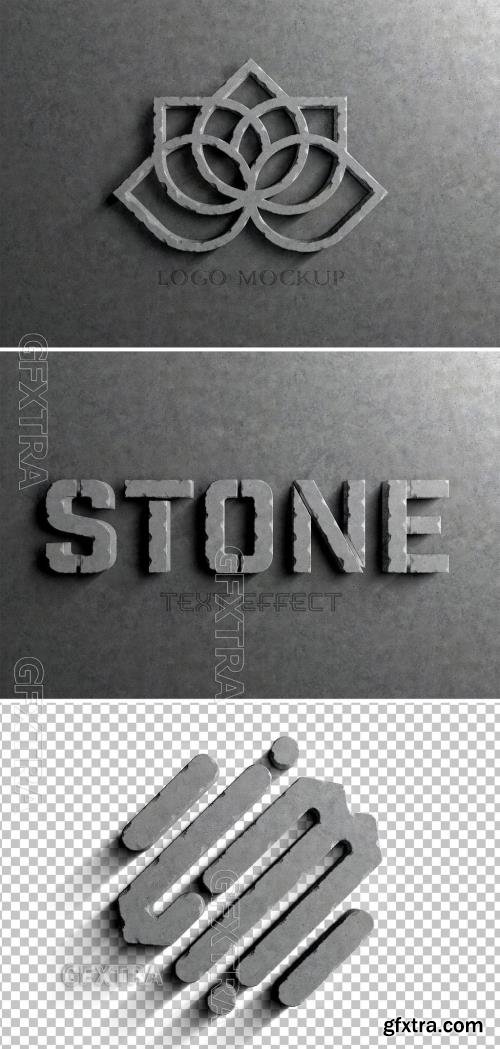 Logo Effect 3D Carved Stone Mockup 464129668