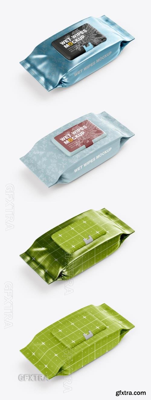 Glossy Wet Wipes Mockup 464128703