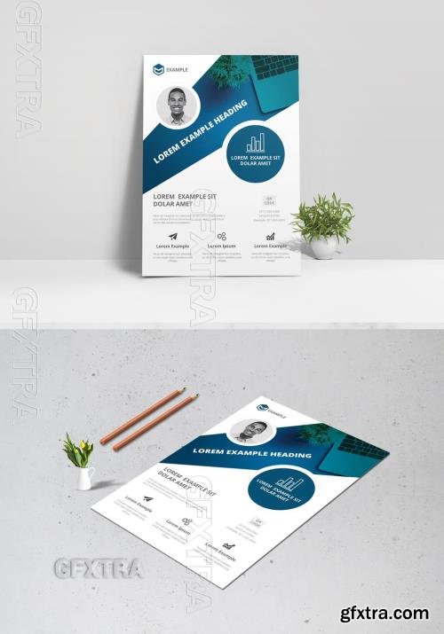 Dark to Light Blue Gradient Flyer Layout 358370432