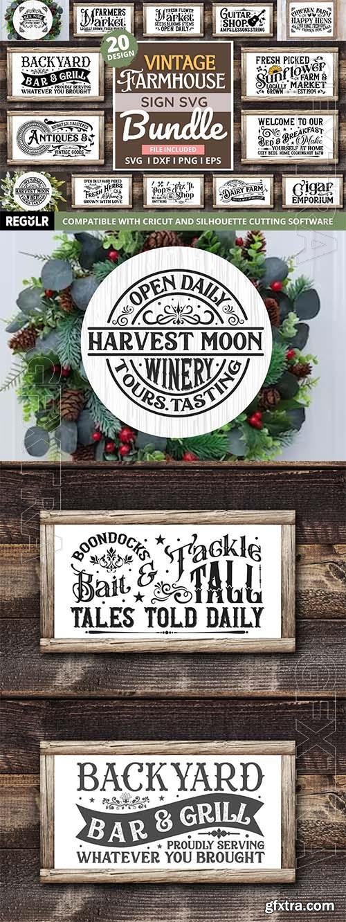 Vintage Farmhouse Christmas bundle design elements