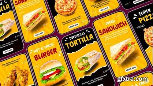 Videohive Delicious Food Menu Card After Effects Instagram Story 45479177
