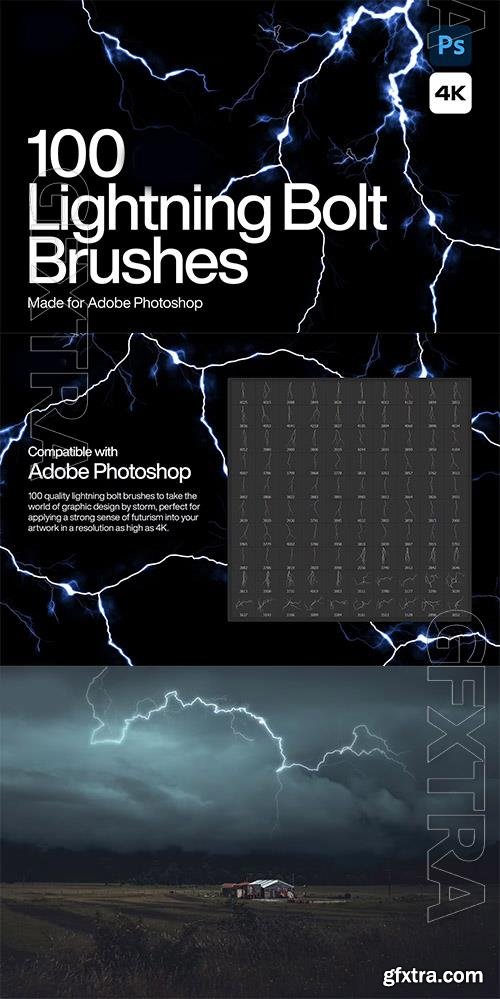 100 Lightning Bolt Photoshop Brushes