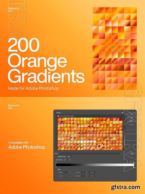 200 Orange Photoshop Gradients