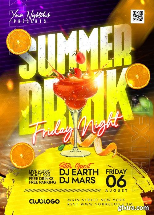 Summer Friday Party Flyer PSD Template