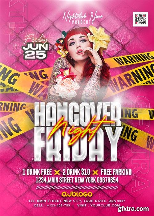 Hangover Full Night Party Flyer PSD