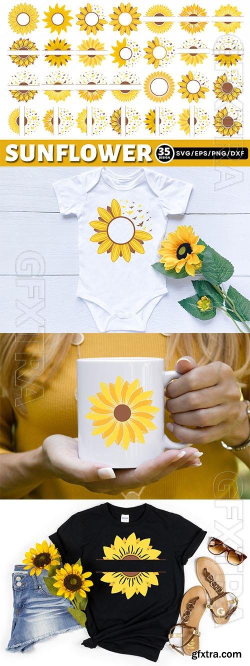 Sunflower Sayings bundle design elements