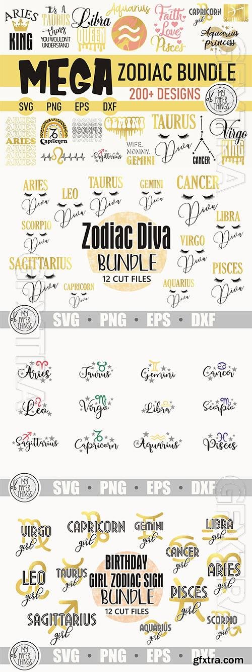 Zodiac Sign and Astrology bundle design elements