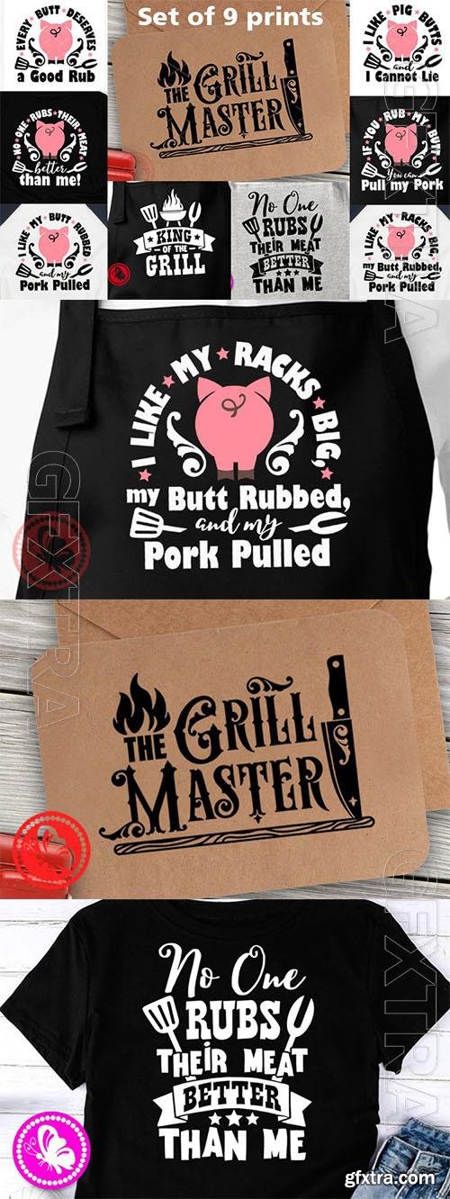 King of the grill shirt,  barbecue apron steak bundle design elements