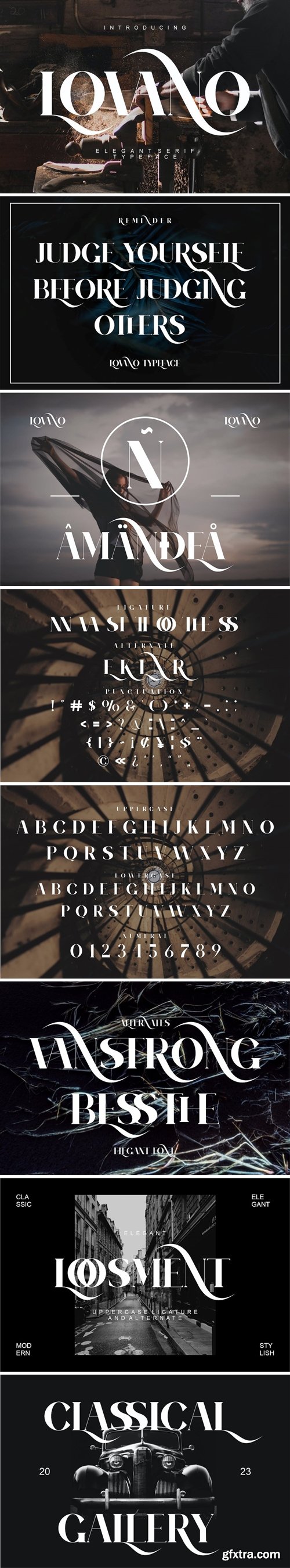 LOVANO Elegant Serif Typeface Font