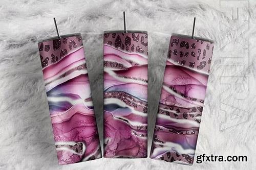 Purple glitter leopard agate alcohol ink design elements