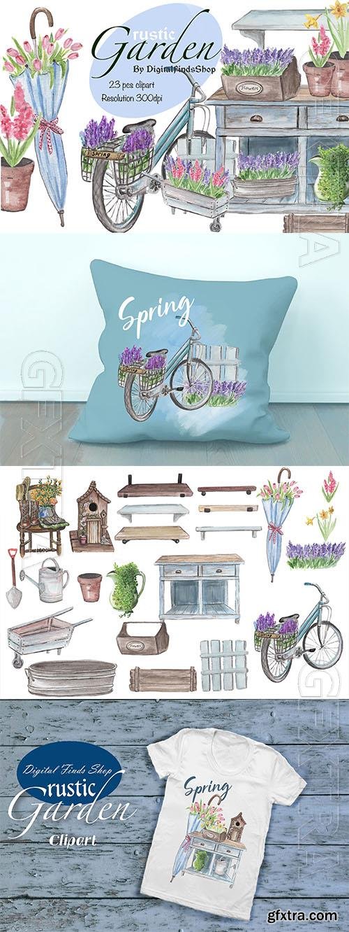 Clipart of a garden design elements