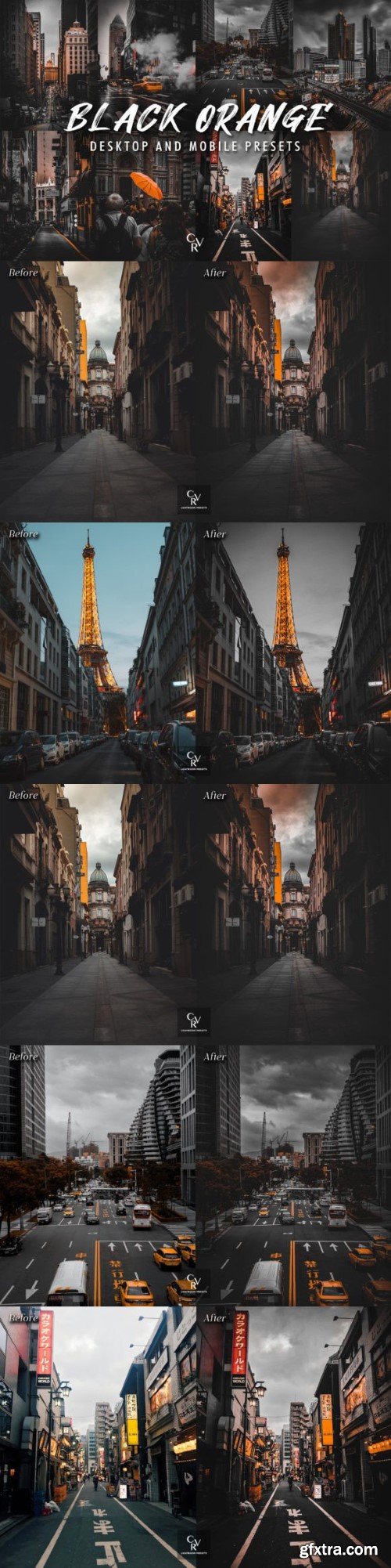 10 Black Orange Lightroom Presets