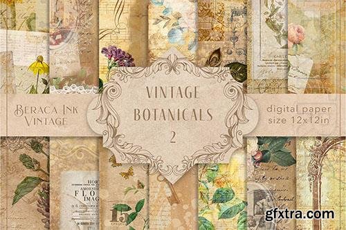 Vintage botanicals paper background