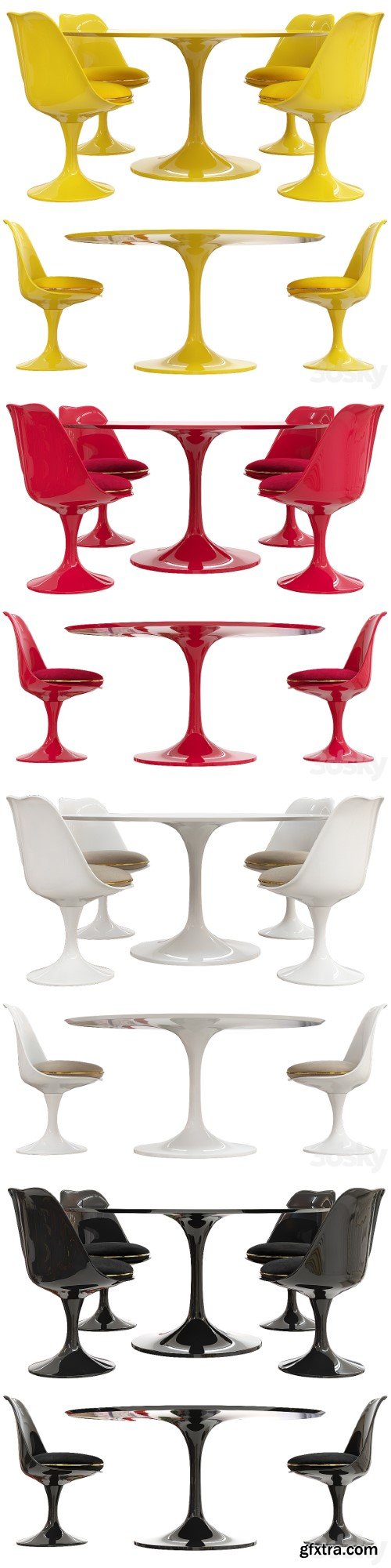 Saarinen tulip table chairs