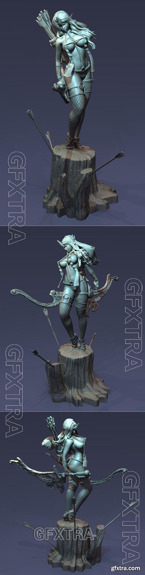 Sexy Archer Girl &ndash; 3D Print Model