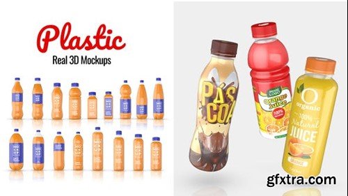 Videohive Plastic Bottles Real 3D Mockups 45524583